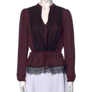 Veronica Beard Silk Printed Blouse Small 4 US